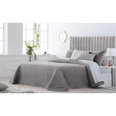Bedspread Smart Gris 250x270 cm velvet