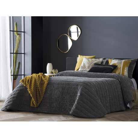 Bedspread Nantes Gris 235x270 cm velvet