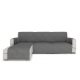 Sofa cover Longue for corner sofa, gray velour