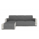 Sofa cover Longue for corner sofa, gray velour