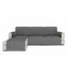 Sofa cover Longue for corner sofa, gray velour