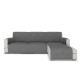 Sofa cover Longue for corner sofa, gray velour