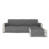 Sofa cover Longue for corner sofa, gray velour
