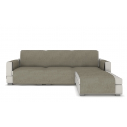 Sofa cover Longue for corner sofa, beige velour