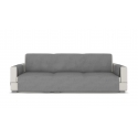 Sofa cover for three-seater sofa, gray velour