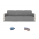 Sofa cover for three-seater sofa, gray velour
