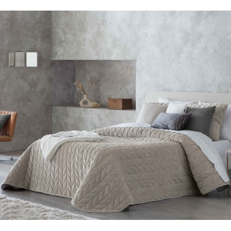 Bedspread Arum Beig 250x270 cm velvet