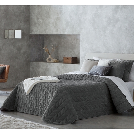 Bedspread Arum Gris 250x270 cm velvet