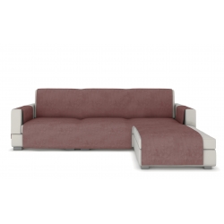 Sofa cover Longue for corner sofa, rose velour