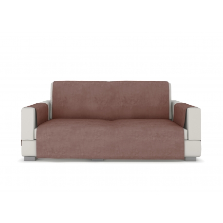 Sofos užtiesalas trivietei sofai, rožinės-avietinės spalvos veliūras