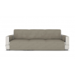 Sofa cover for four-seater sofa, beige velour