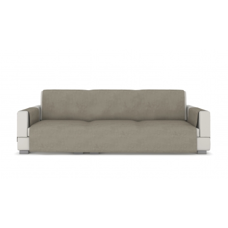 Sofa cover for three-seater sofa, beige velour