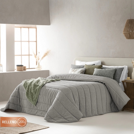 Bedspread Lulu Gris 250x270 cm velvet